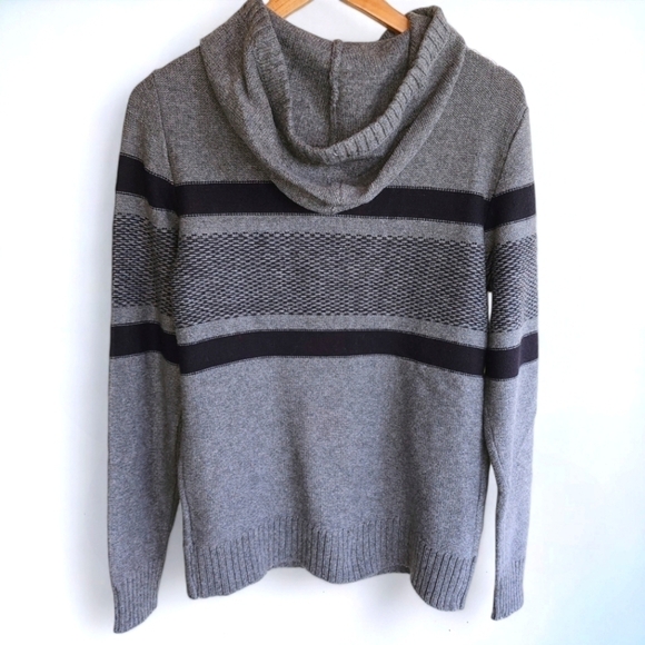 Ae | The Super Soft Striped Hooded Sweater Hoodie Mens XS Gray Black - Picture 4 of 9